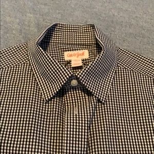 Black and white boys dress shirt